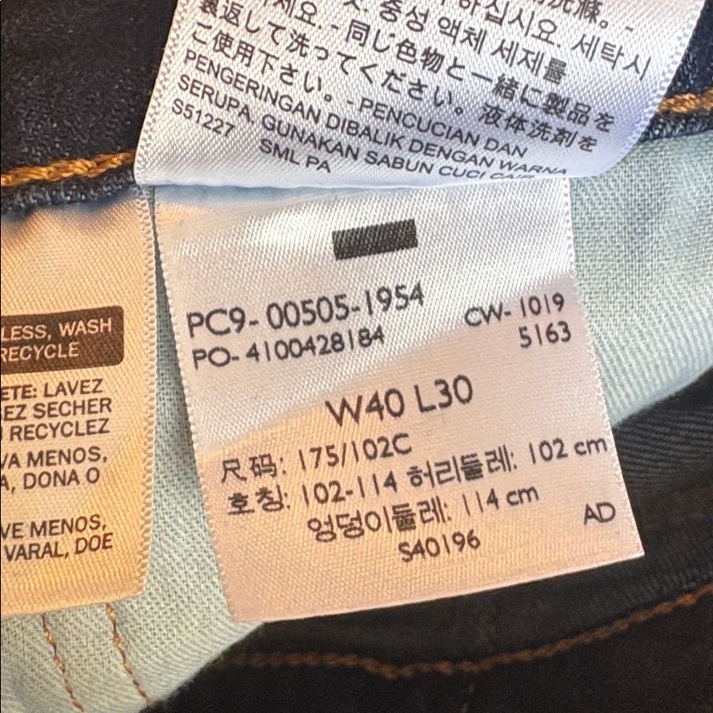 Levi’s 505 Regular MEN'S JEANS 40x30 Dark Wash - Picture 6 of 7